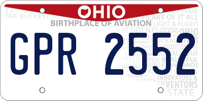 OH license plate GPR2552