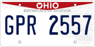 OH license plate GPR2557