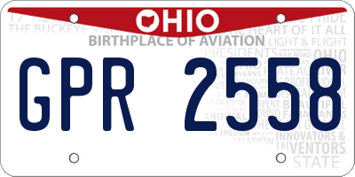 OH license plate GPR2558