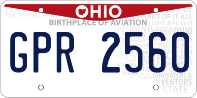 OH license plate GPR2560