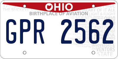 OH license plate GPR2562