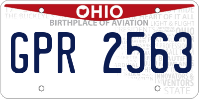 OH license plate GPR2563