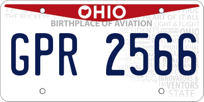 OH license plate GPR2566