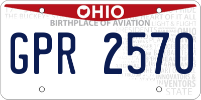 OH license plate GPR2570