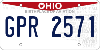 OH license plate GPR2571