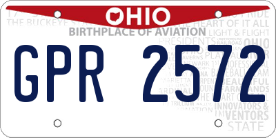OH license plate GPR2572