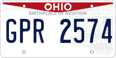 OH license plate GPR2574