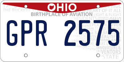 OH license plate GPR2575