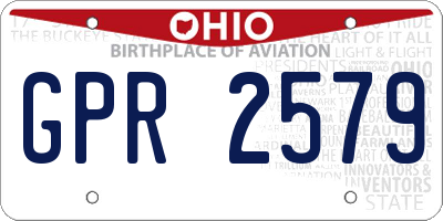 OH license plate GPR2579