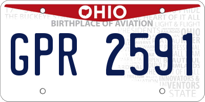 OH license plate GPR2591
