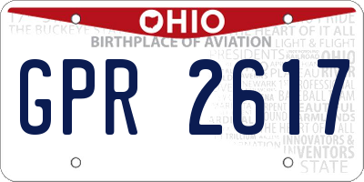 OH license plate GPR2617