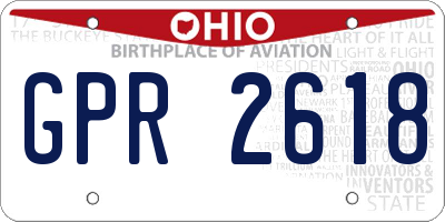 OH license plate GPR2618