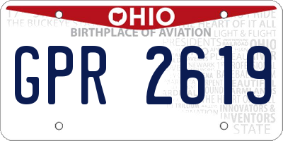 OH license plate GPR2619