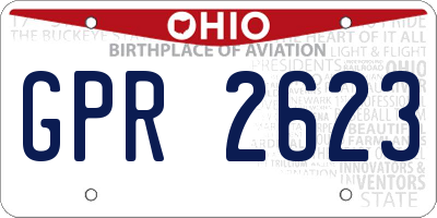 OH license plate GPR2623