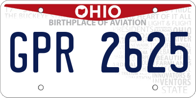 OH license plate GPR2625