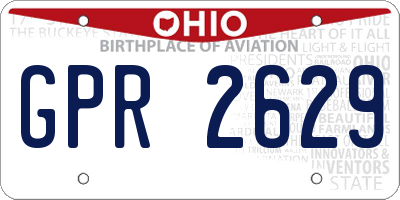 OH license plate GPR2629