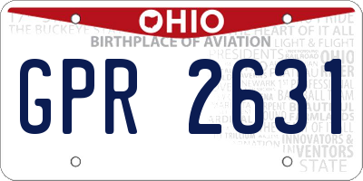 OH license plate GPR2631