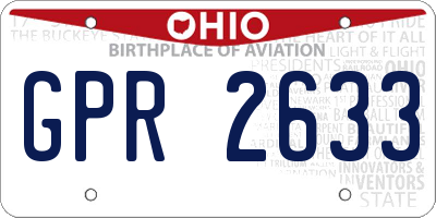 OH license plate GPR2633