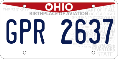 OH license plate GPR2637