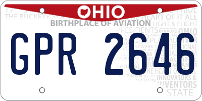 OH license plate GPR2646