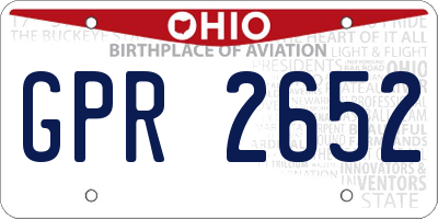 OH license plate GPR2652