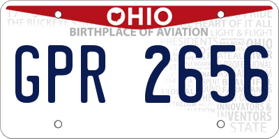 OH license plate GPR2656