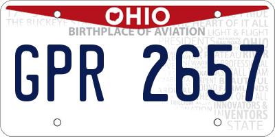 OH license plate GPR2657
