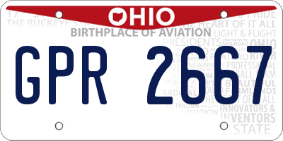 OH license plate GPR2667