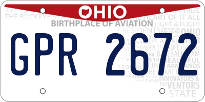 OH license plate GPR2672