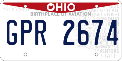 OH license plate GPR2674