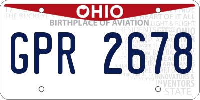 OH license plate GPR2678