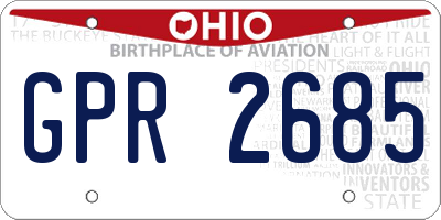 OH license plate GPR2685