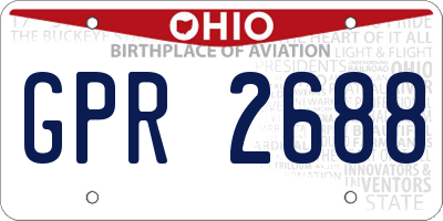 OH license plate GPR2688