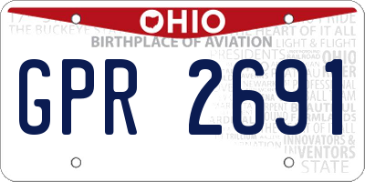 OH license plate GPR2691