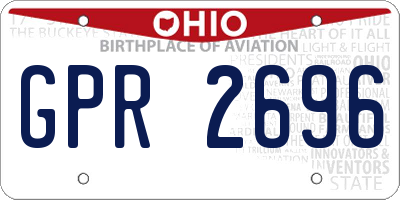 OH license plate GPR2696