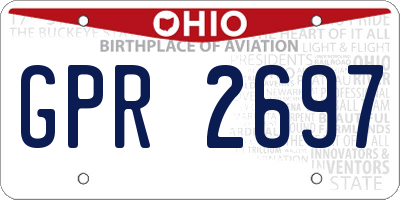 OH license plate GPR2697