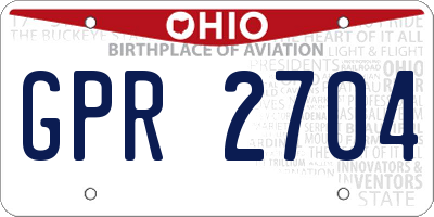 OH license plate GPR2704