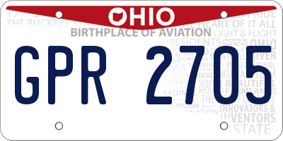 OH license plate GPR2705