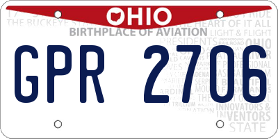 OH license plate GPR2706