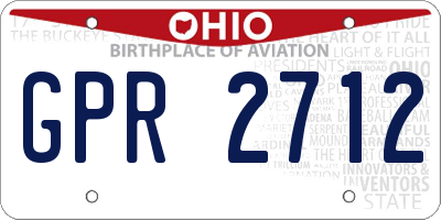 OH license plate GPR2712