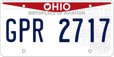 OH license plate GPR2717