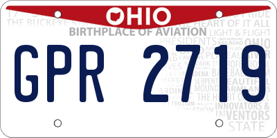 OH license plate GPR2719