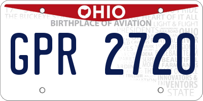 OH license plate GPR2720