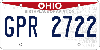 OH license plate GPR2722