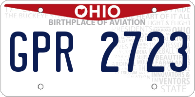 OH license plate GPR2723