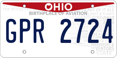 OH license plate GPR2724