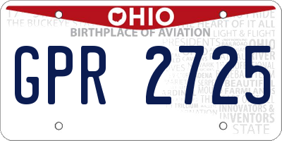 OH license plate GPR2725