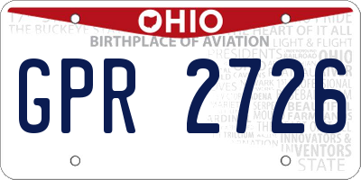 OH license plate GPR2726