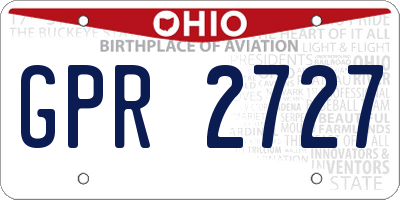 OH license plate GPR2727