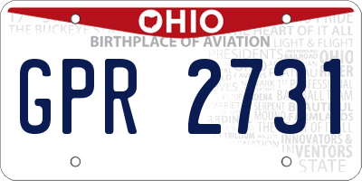 OH license plate GPR2731